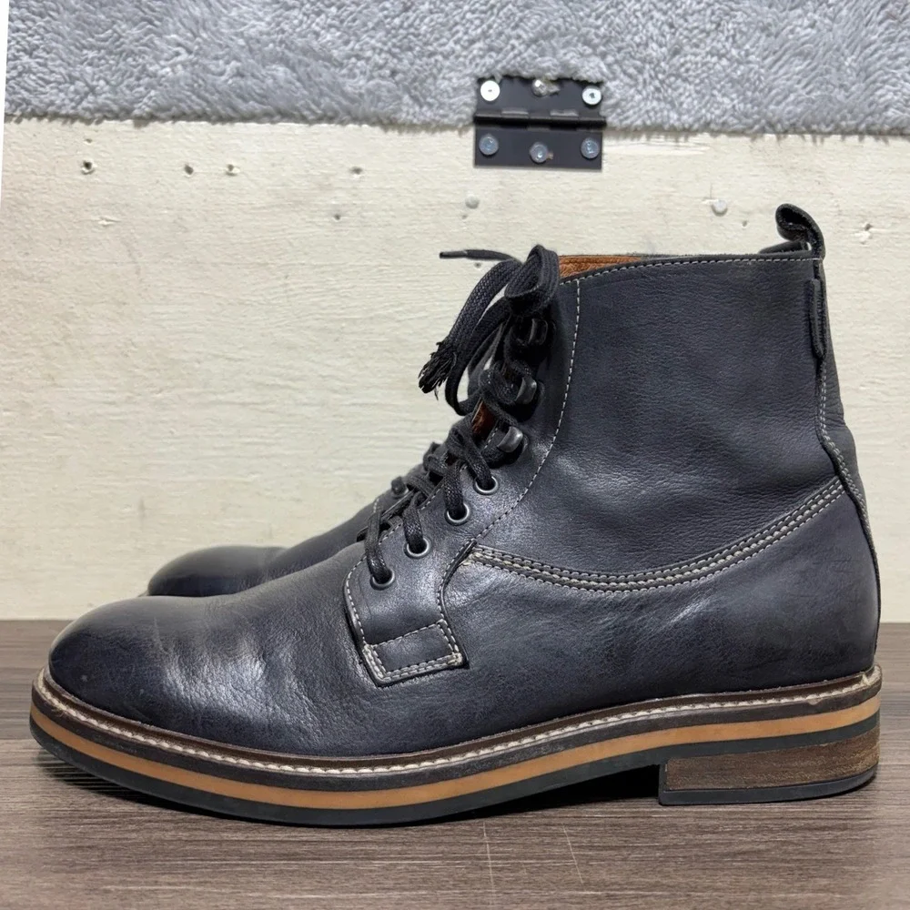 Wolverine 1883 Garrison Boots Mens 9 Black Leather Lace Up Distressed W00770